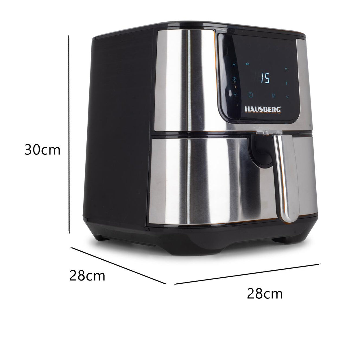 Hausberg HB-2365 Air Fryer, 1600-1800 W, 5.2 L, időzítő, túlmelegedés elleni védelem, hideg fogantyú, LCD kijelző
