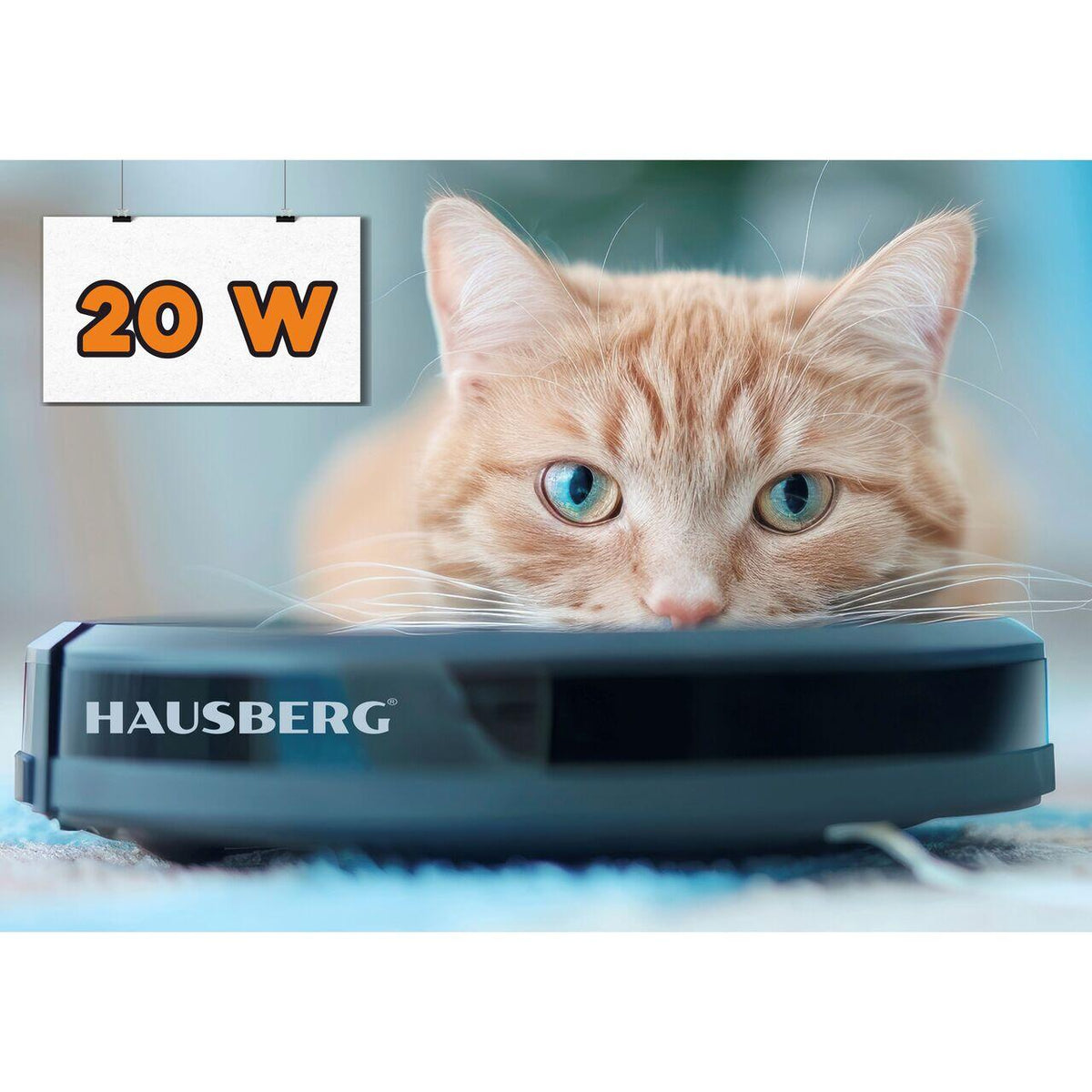 Hausberg HB3005 robotporszívó, WiFi, 20W, porszívó és felmosó, hangvezérlés, 90-120nm tisztítására, 2 óra üzemidő, 350ml portartály, 65 dB zajszint