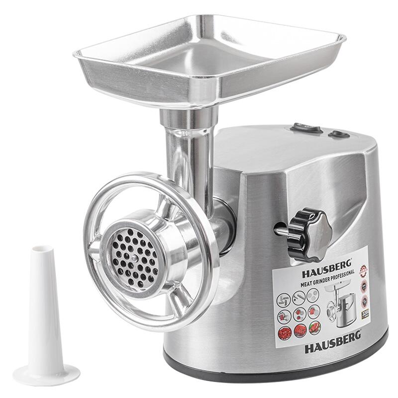 Hausberg HB-3445 húsdaráló, 3200W, 2kg/perc, zöldségnyomó, alumínium ház, réz motor