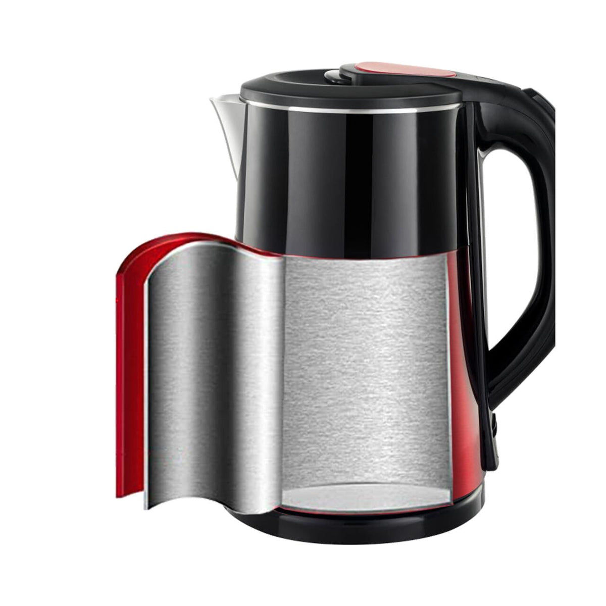 Hausberg HB-3618RS vízforraló, 1500 W, 2 L, 360 fokban forgatható talp, Fényjelző, Automatikus kikapcsolás