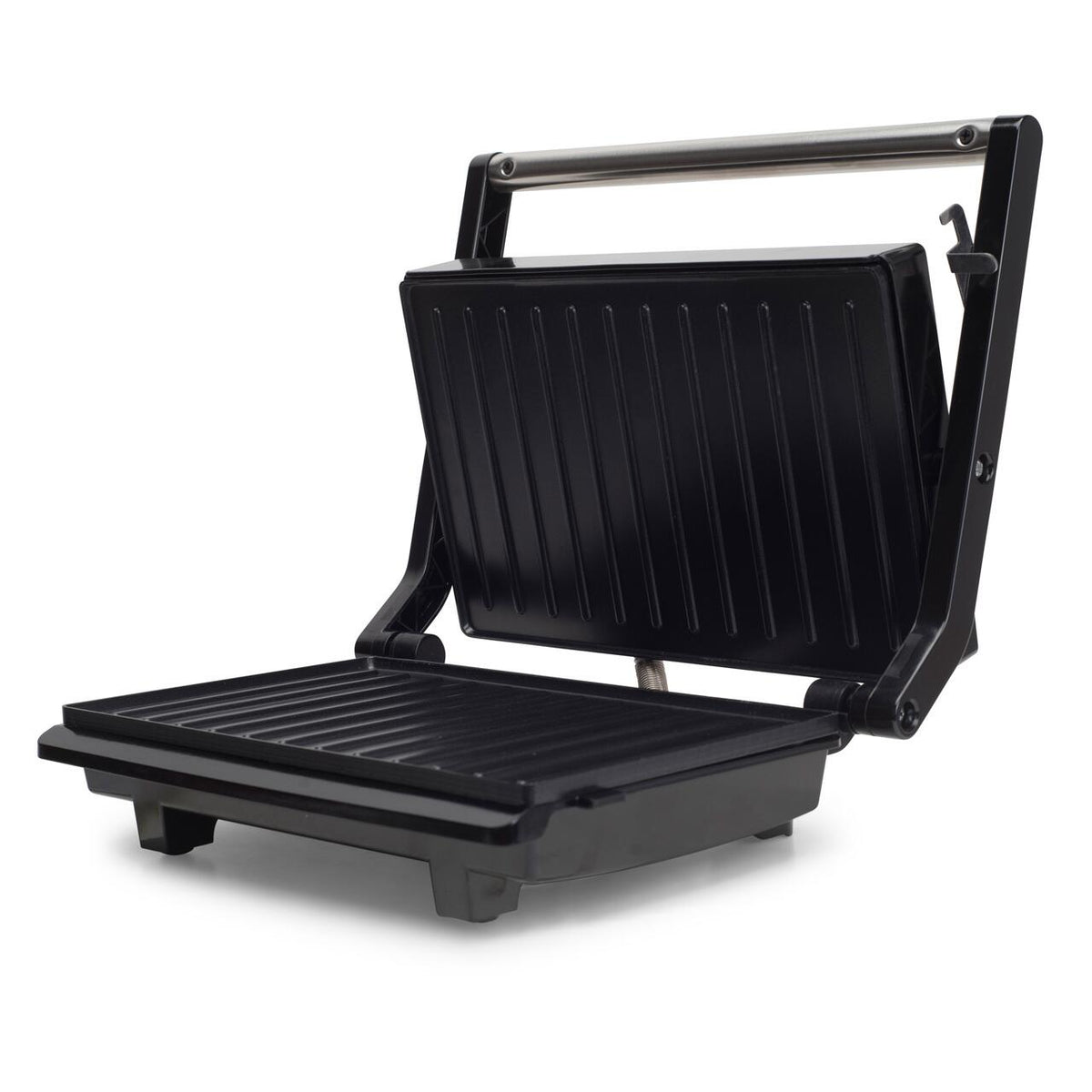 Szendvicssütő és grillsütő HAUSBERG HB-539IN, 1100-1300W, Állítható termosztát, Gránit bevonatú lapok, Rozsdamentes acél test