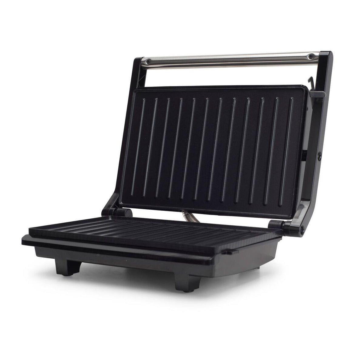Szendvicssütő és grillsütő HAUSBERG HB-539IN, 1100-1300W, Állítható termosztát, Gránit bevonatú lapok, Rozsdamentes acél test