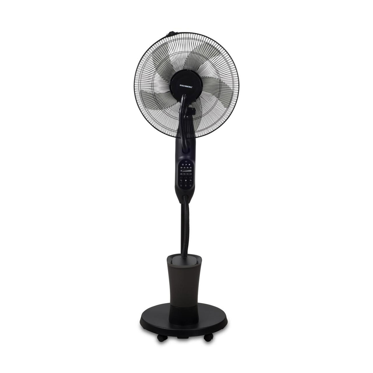 HAUSBERG HB-5601NG párásító ventilátor, 75W, 16 hüvelyk, 3 sebességfokozat, 7.5 órás időzítő, 2.8 literes tartály, LCD kijelző, távirányító