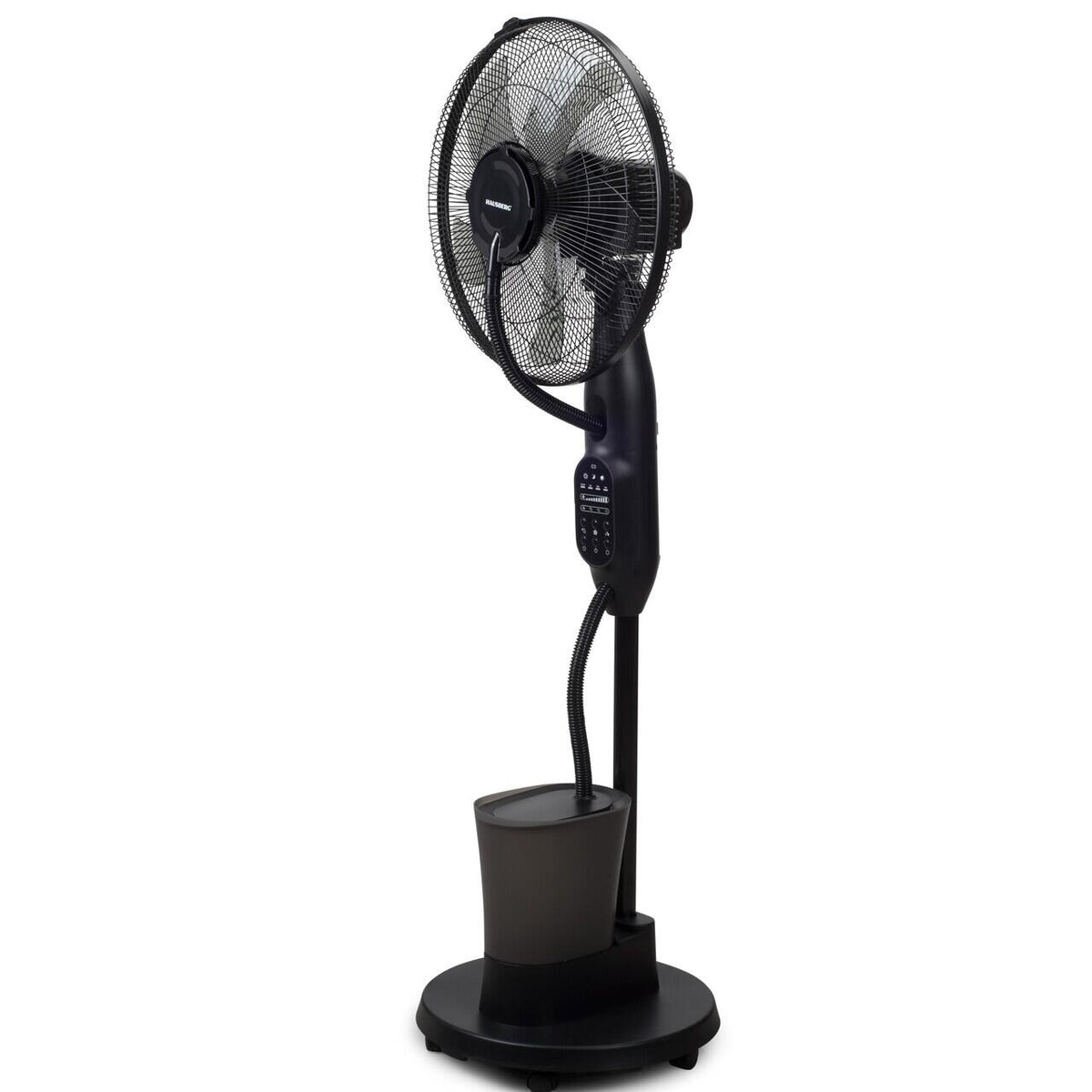 HAUSBERG HB-5601NG párásító ventilátor, 75W, 16 hüvelyk, 3 sebességfokozat, 7.5 órás időzítő, 2.8 literes tartály, LCD kijelző, távirányító