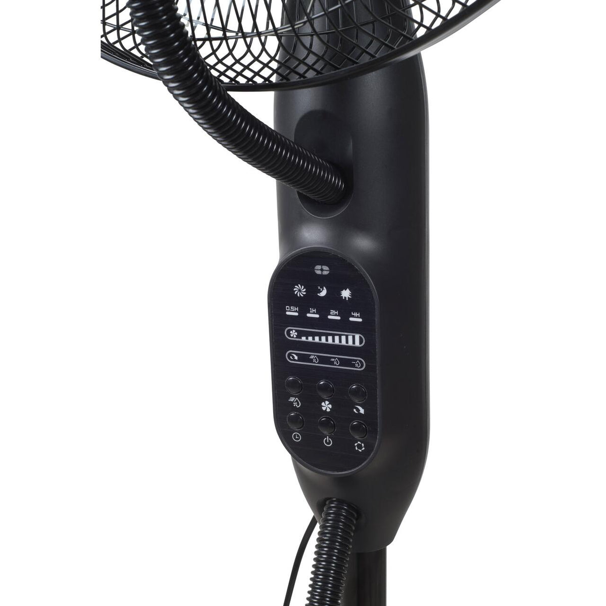 HAUSBERG HB-5601NG párásító ventilátor, 75W, 16 hüvelyk, 3 sebességfokozat, 7.5 órás időzítő, 2.8 literes tartály, LCD kijelző, távirányító