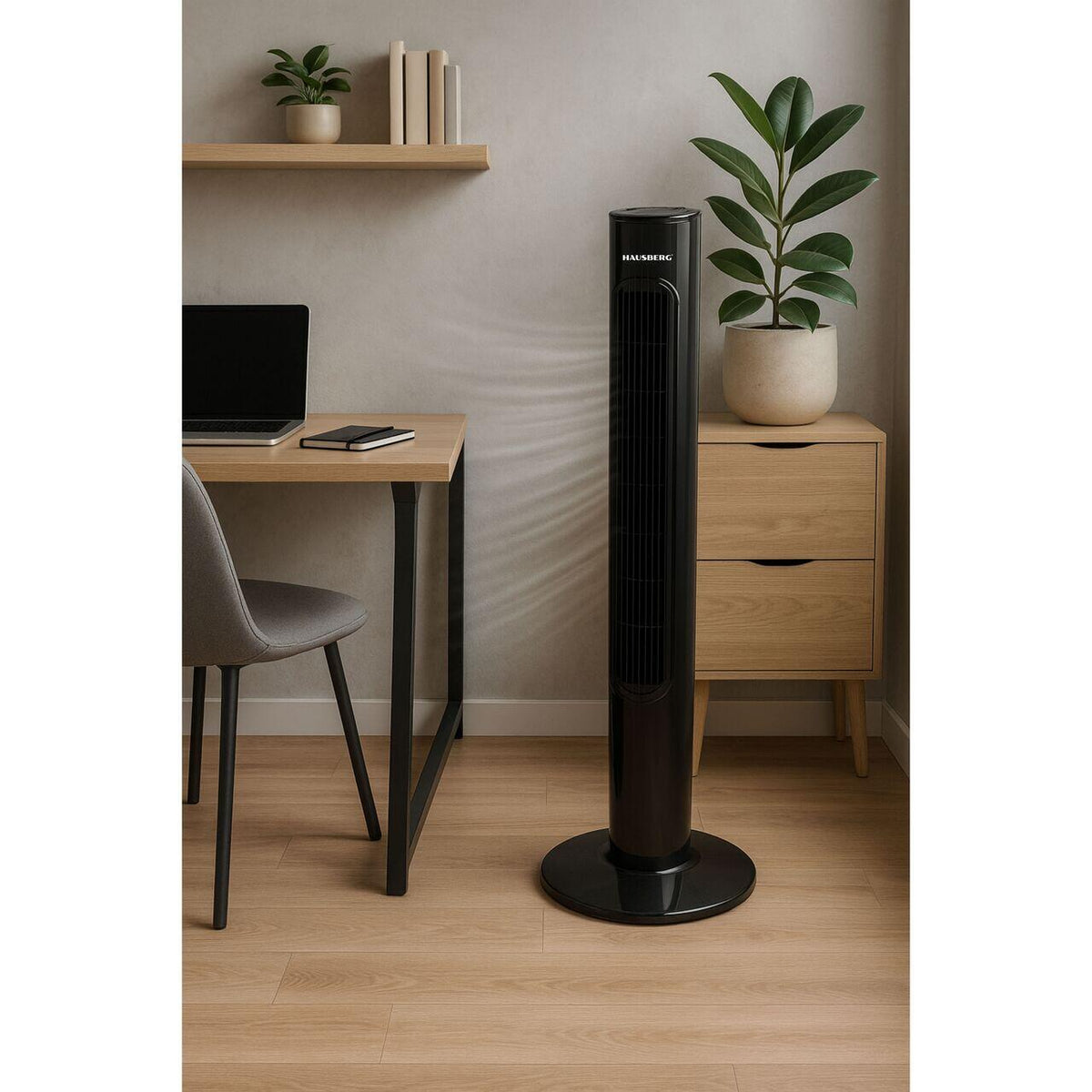 Hausberg HB-5951NG toronyventilátor, 60W, 32 inch, 3 üzemmód, 3 sebességfokozat, távirányító, érintőgombos vezérlés