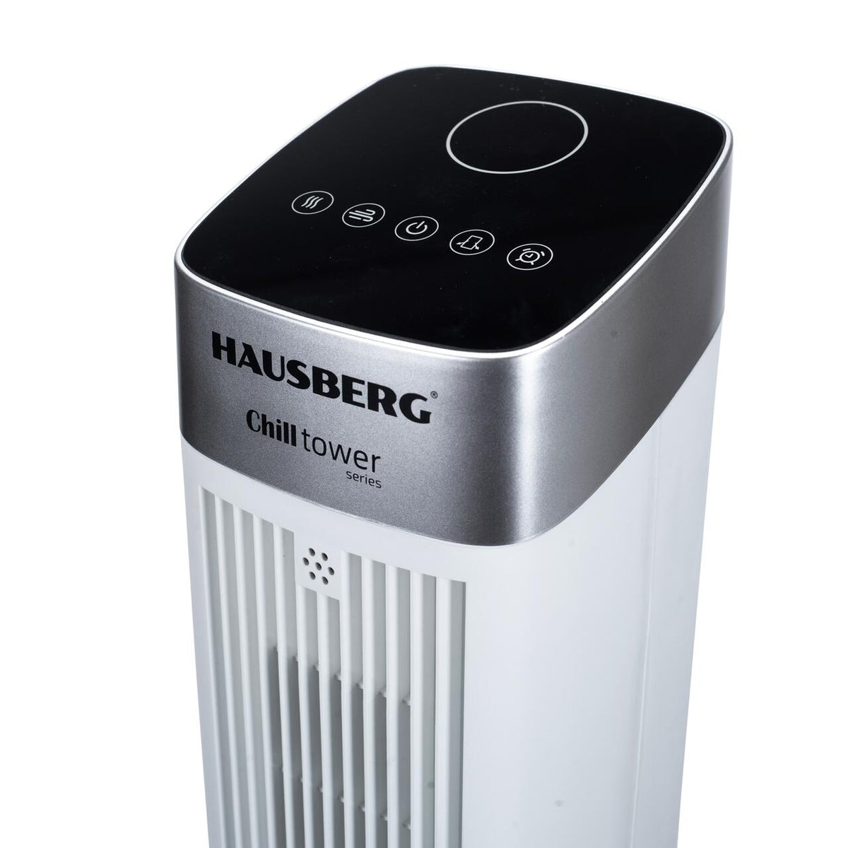 Ventilátor torony digitális HAUSBERG HB-5953AB, 55W, 41 inch, 3 sebességfokozat, 3 üzemmód, 24 órás időzítő, LED, oszcilláció, távirányító, illatanyag diffúzor