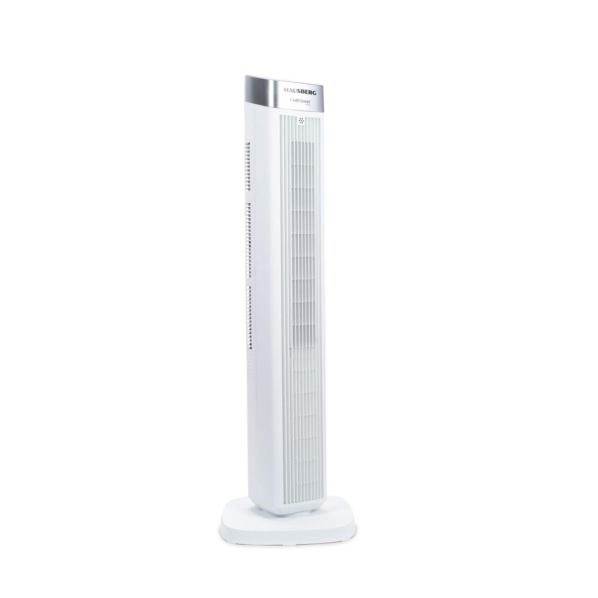 Ventilátor torony digitális HAUSBERG HB-5953AB, 55W, 41 inch, 3 sebességfokozat, 3 üzemmód, 24 órás időzítő, LED, oszcilláció, távirányító, illatanyag diffúzor