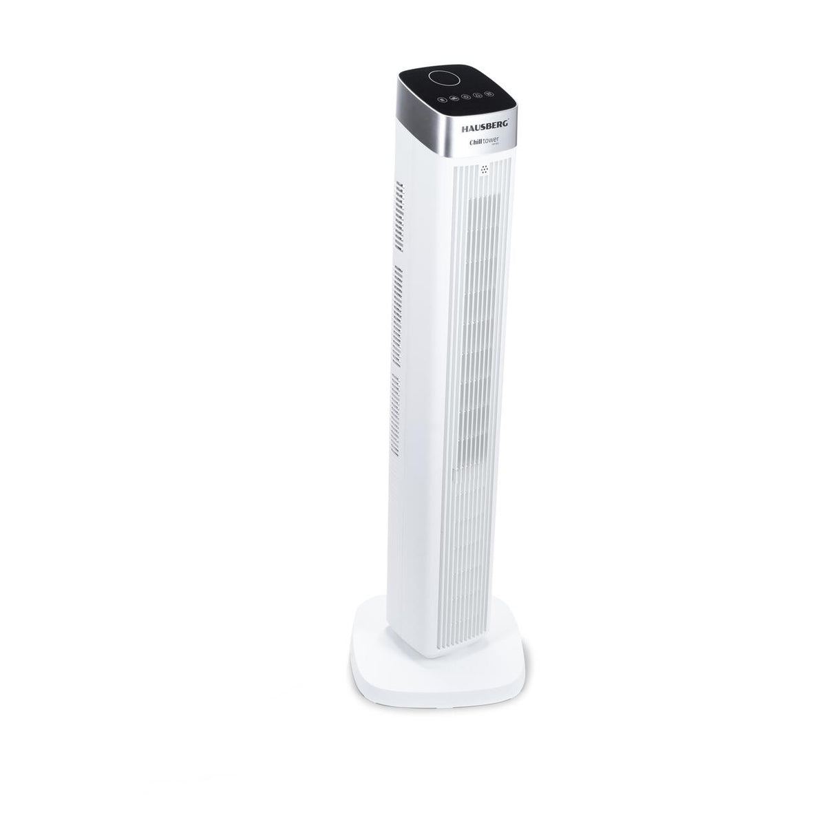 Ventilátor torony digitális HAUSBERG HB-5953AB, 55W, 41 inch, 3 sebességfokozat, 3 üzemmód, 24 órás időzítő, LED, oszcilláció, távirányító, illatanyag diffúzor