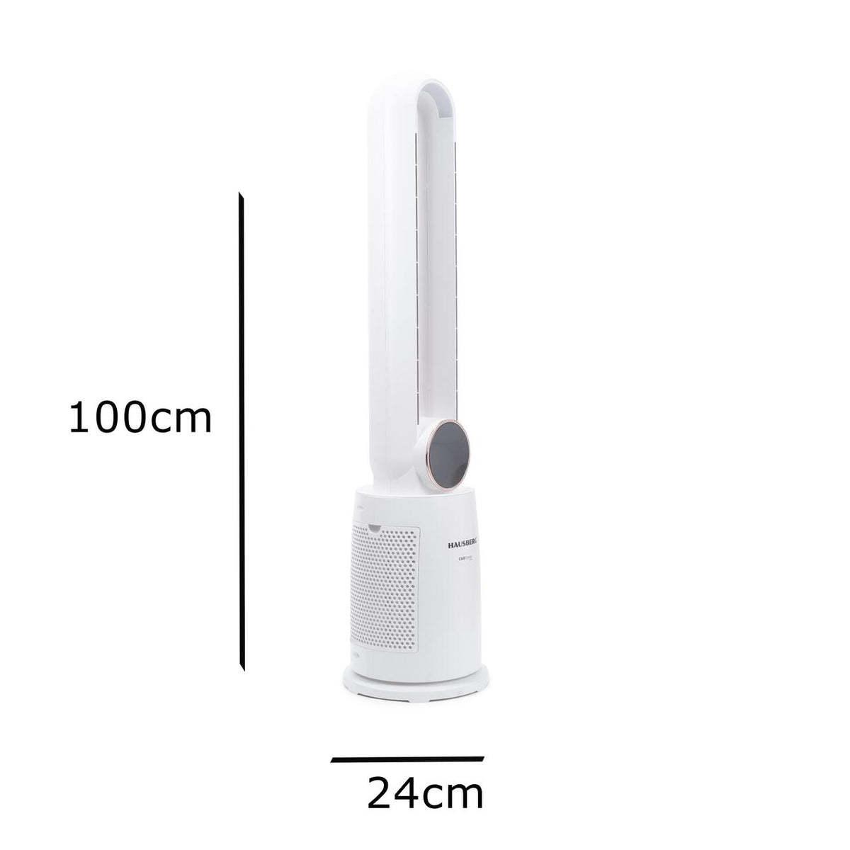HAUSBERG HB-5957AB digitális oszcilláló ventilátor, 65W, 12 sebességfokozat, 4 program, negatív ionizáció, 12 órás időzítő, 40°-os oszcilláció, LED, távirányító