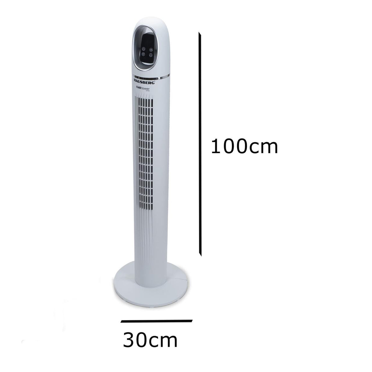 HAUSBERG HB-5958AB digitális toronyventilátor, 55W, 45 inch, 3 sebességfokozat, 24 órás időzítő, LED, oszcilláló, távirányító