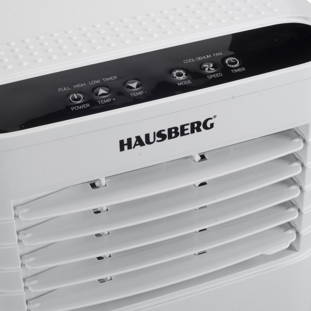 Hausberg HB-5960AB hordozható légkondicionáló, 9000 BTU, 1920W, 300 m3/h, LCD kijelző, fehér