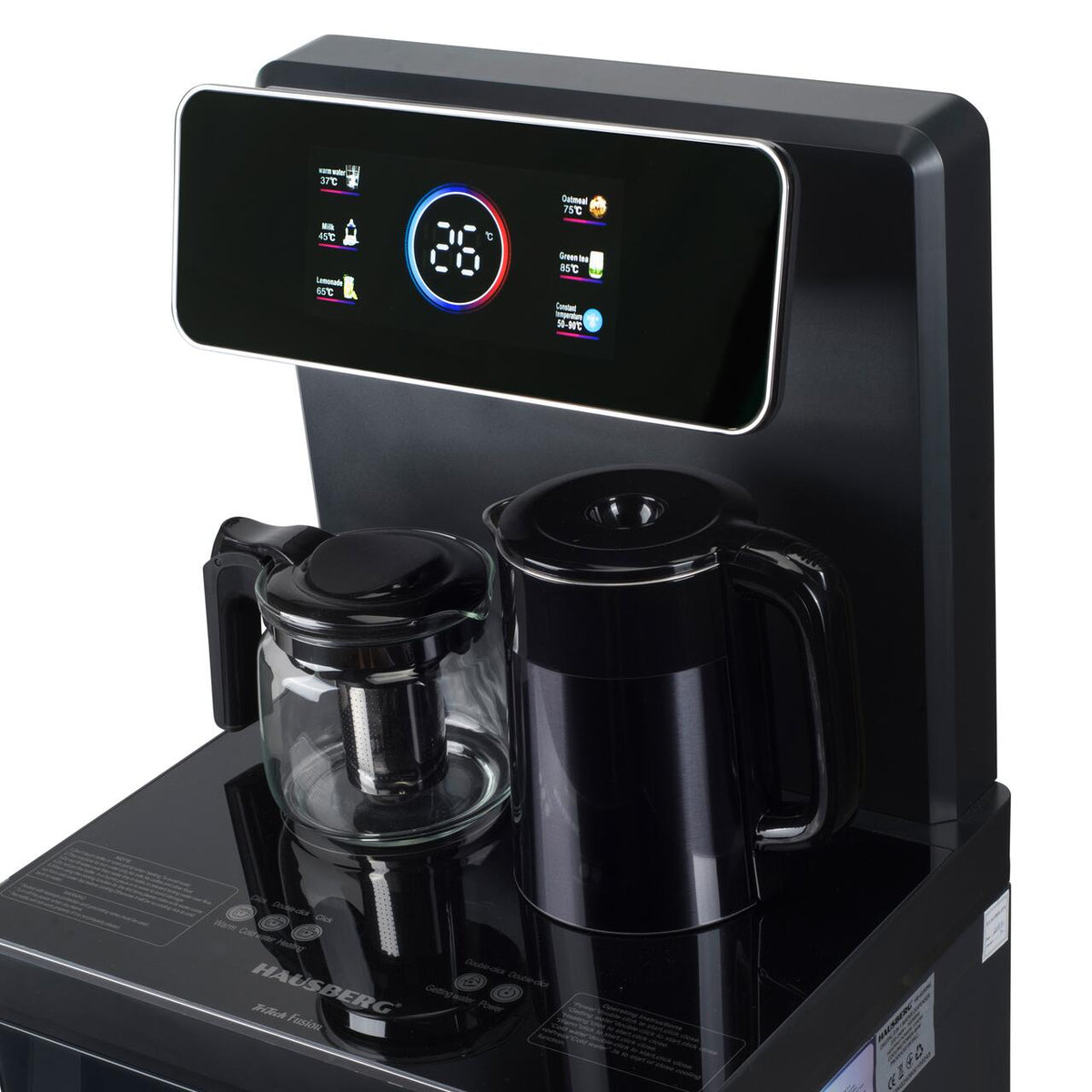 HAUSBERG HB-6030NG multifunkciós álló vízadagoló, alsó palackadagolóval és Tea Bar funkcióval, hideg/meleg víz, teáskanna, vízforraló, kompresszoros hűtés