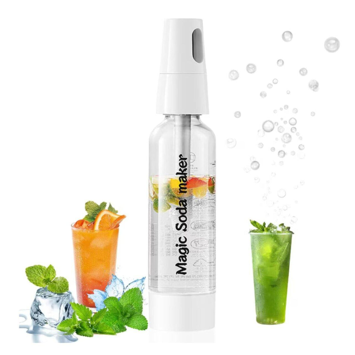 Szódagép HAUSBERG HB-6042AB, 1 literes tartály, környezetbarát, fehér