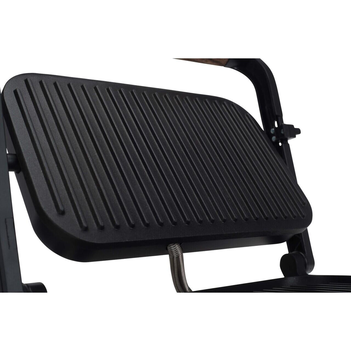 Szendvicssütő Grill HAUSBERG HB-632, 1100-1300 W, Panini, Tapadásmentes lapok, Hideg fogantyú, Fekete