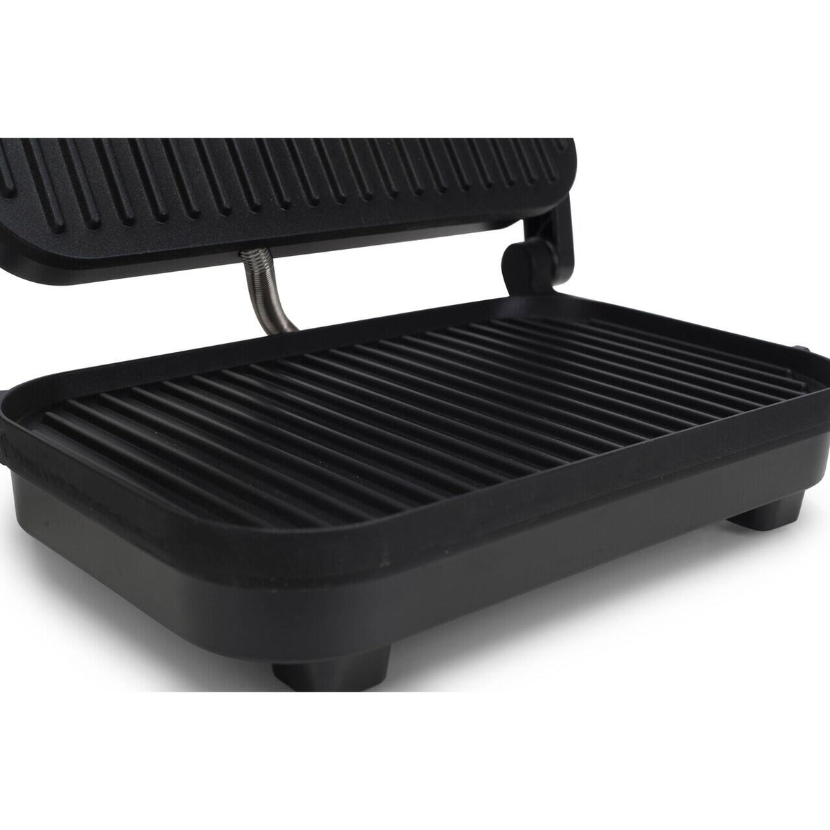 Szendvicssütő Grill HAUSBERG HB-632, 1100-1300 W, Panini, Tapadásmentes lapok, Hideg fogantyú, Fekete