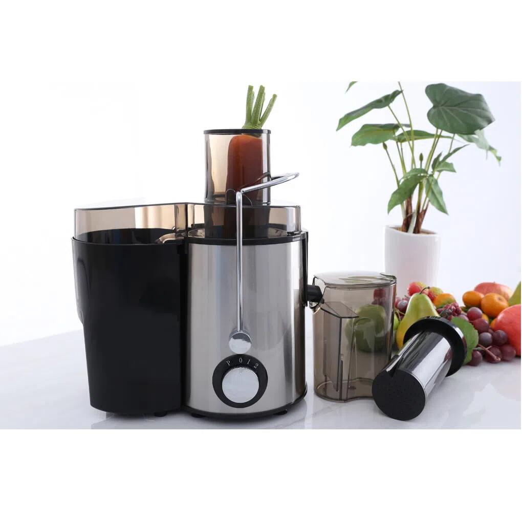 Hausberg HB-7645 gyümölcs- és zöldségprés, 600W, 2 sebesség + Turbo, 1L péptartály, 550 ml légyűjtő edény, nyomó tartozék