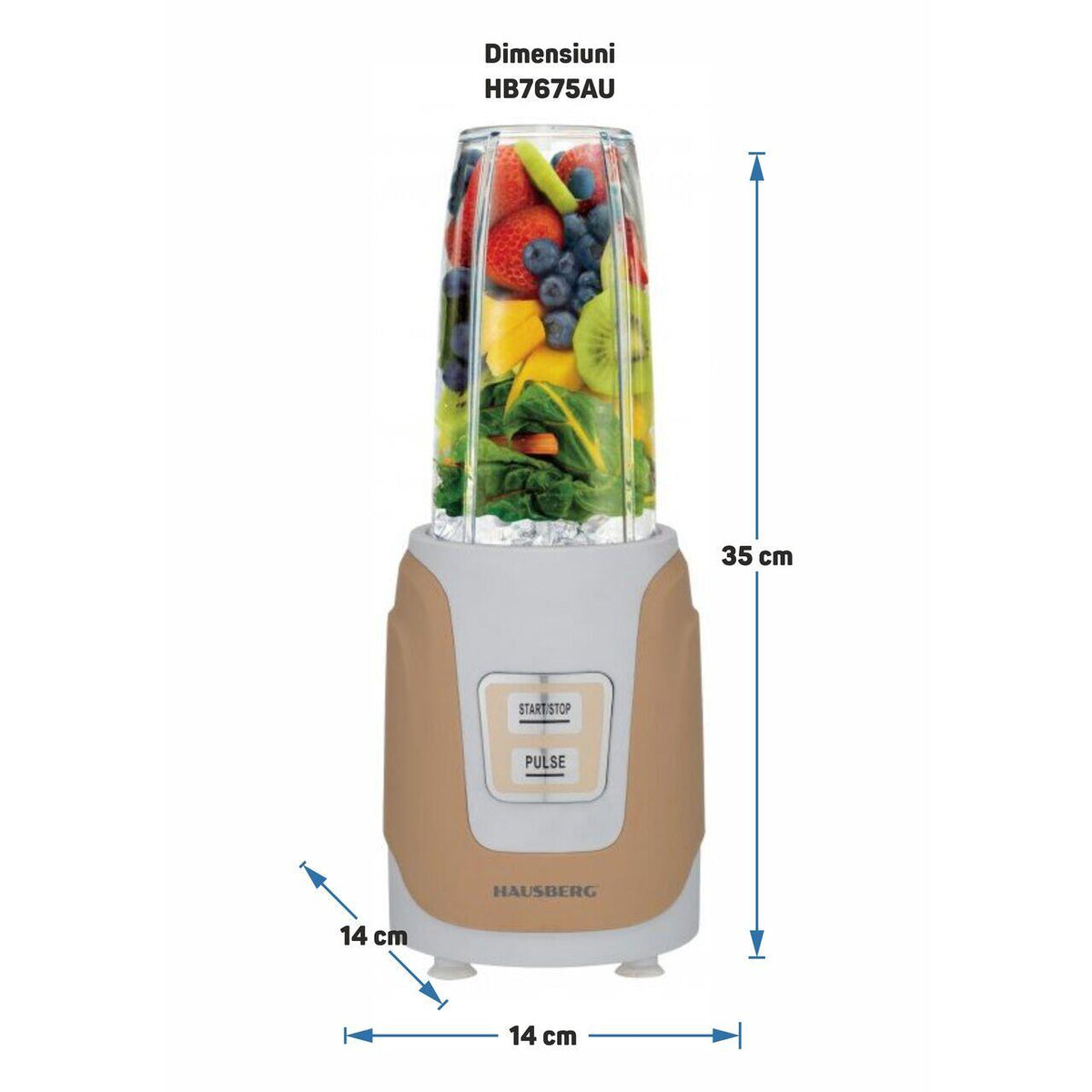 Hausberg HB-7675AU turmixgép, 1000W, 1000ml kapacitás, réz motor