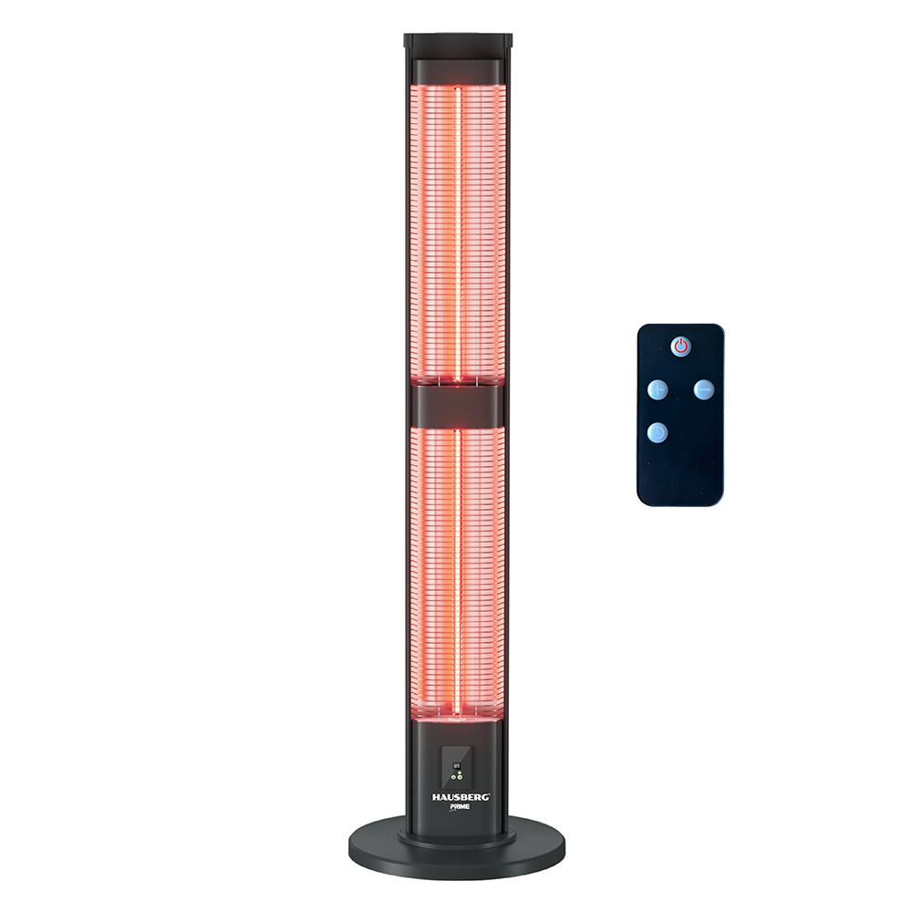 Hausberg HB-8570NG digitális elektromos radiátor távirányítóval, 3000 W, 3 fűtési fokozat, dupla szénszálas cső, IP45 védelem, digitális termosztát