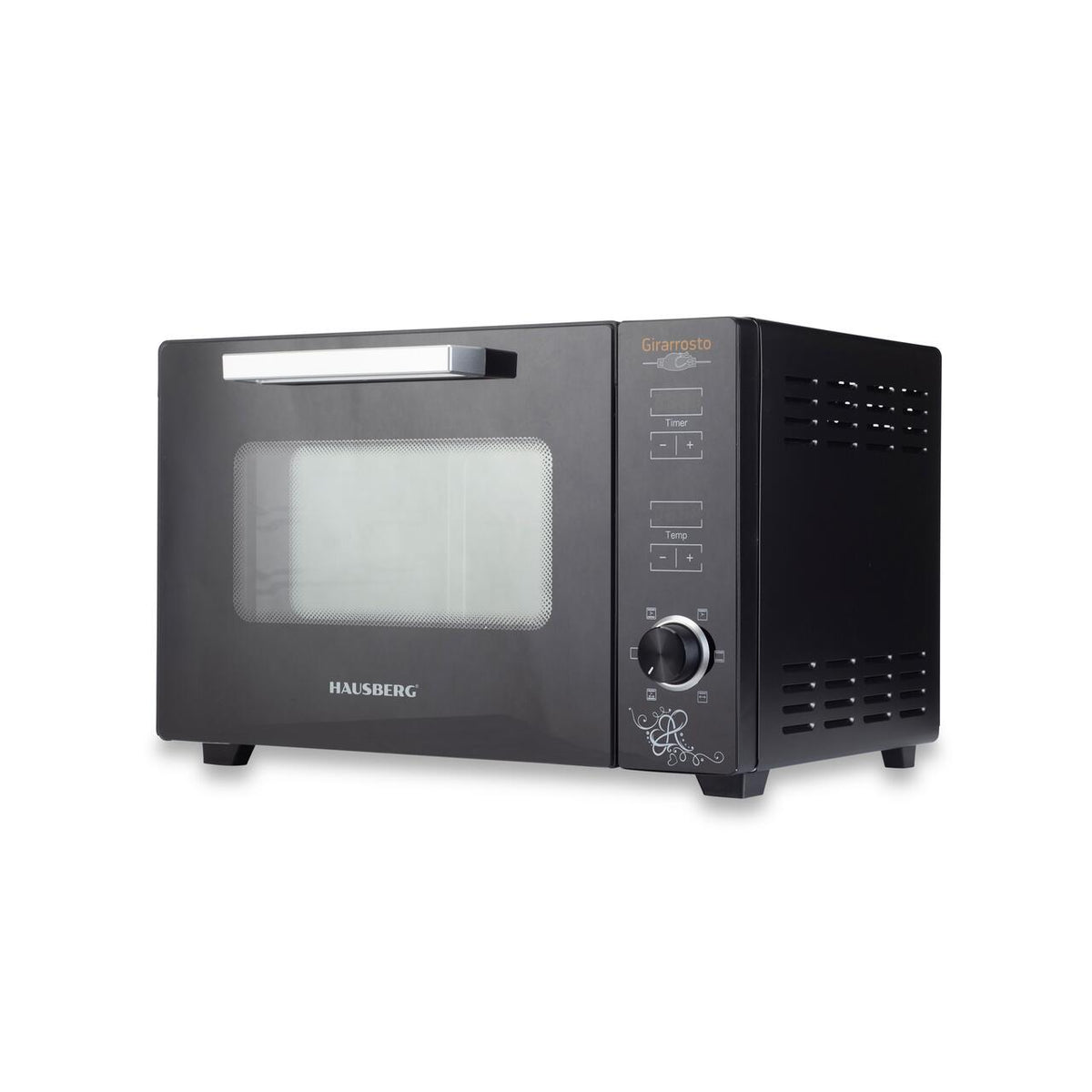 HAUSBERG HB-9260 digitális elektromos sütő forgónyárssal és ventilátorral, 1800W, Turbo, 48L kapacitás, 230 Celsius fok hőmérséklet-szabályozás, Belső világítás