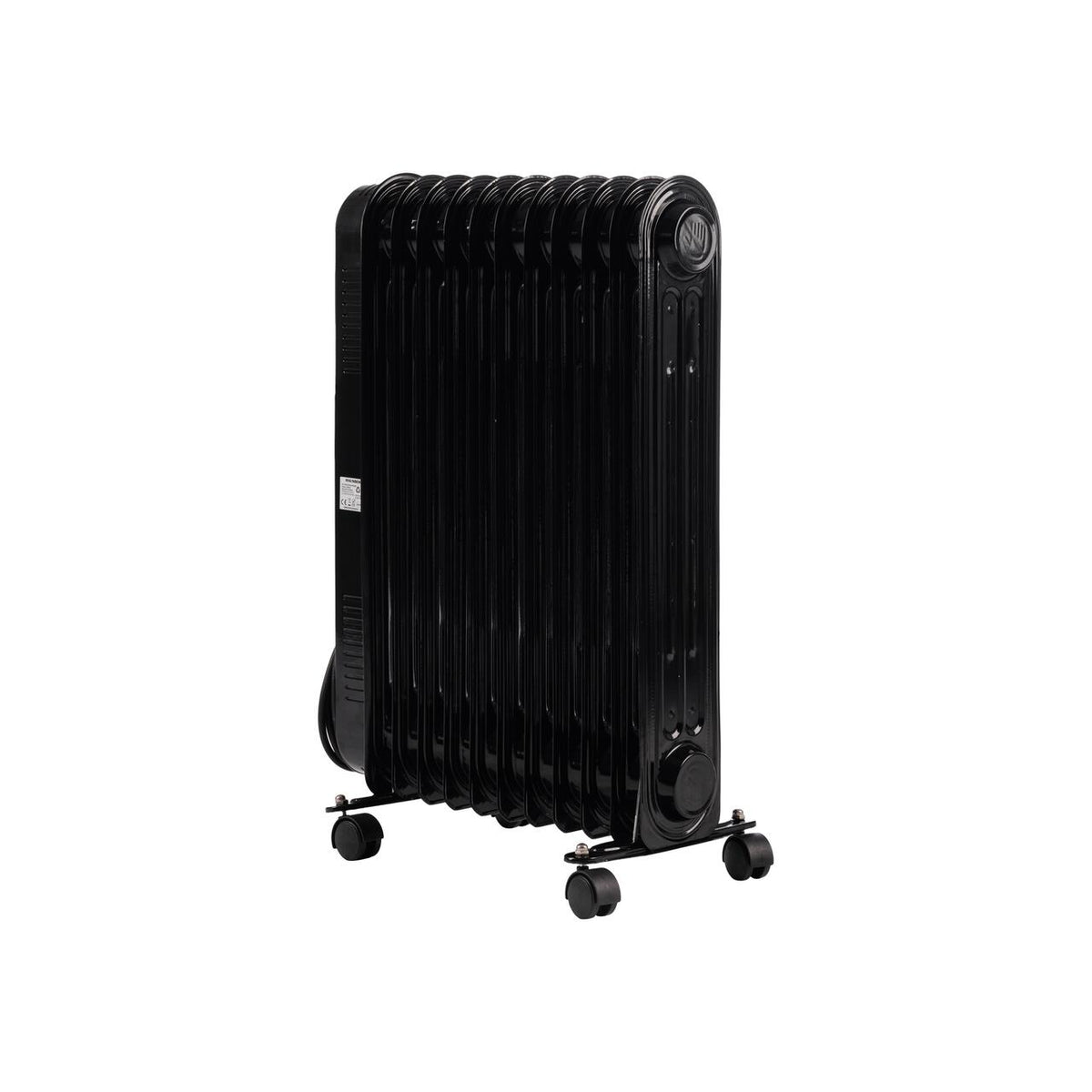 HAUSBERG HB-8925 olajradiátor, 3 fokozat, 1000-1500-2500 W, 11 tag, 110 mm x 580 mm, állítható termosztát, fogantyú és kerekek a könnyű mozgatáshoz, működésjelző lámpa