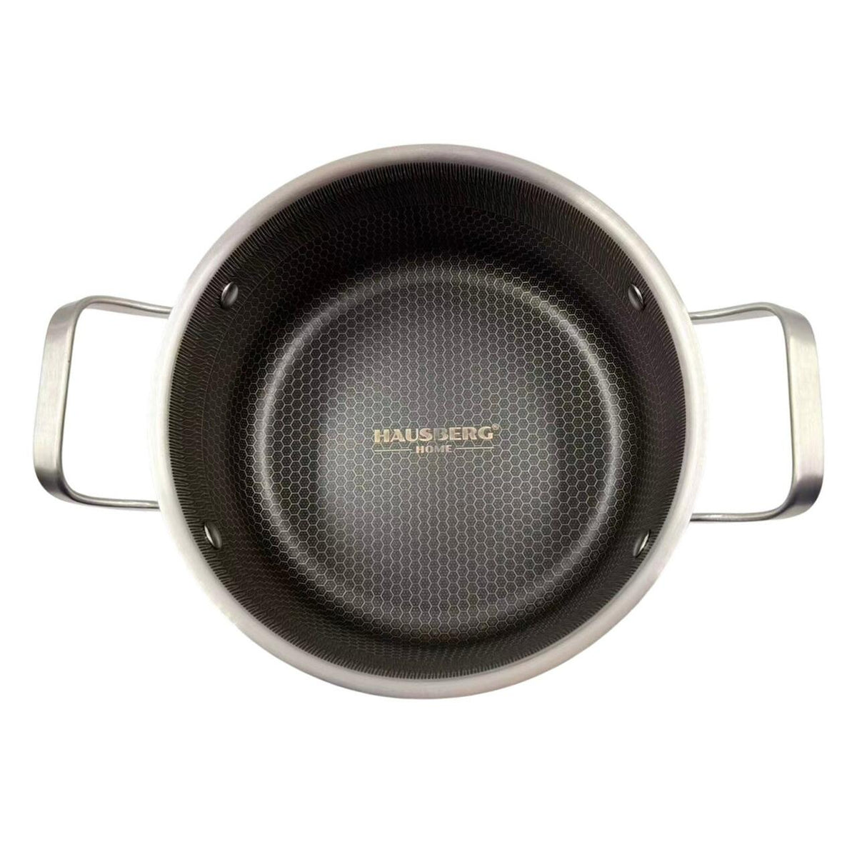 Hausberg HB-HLUX775 3-rétegű nemesacél lábas, 24 cm, 5,1 l, méhsejtes szerkezet, tapadásmentes, minden főzőlaphoz