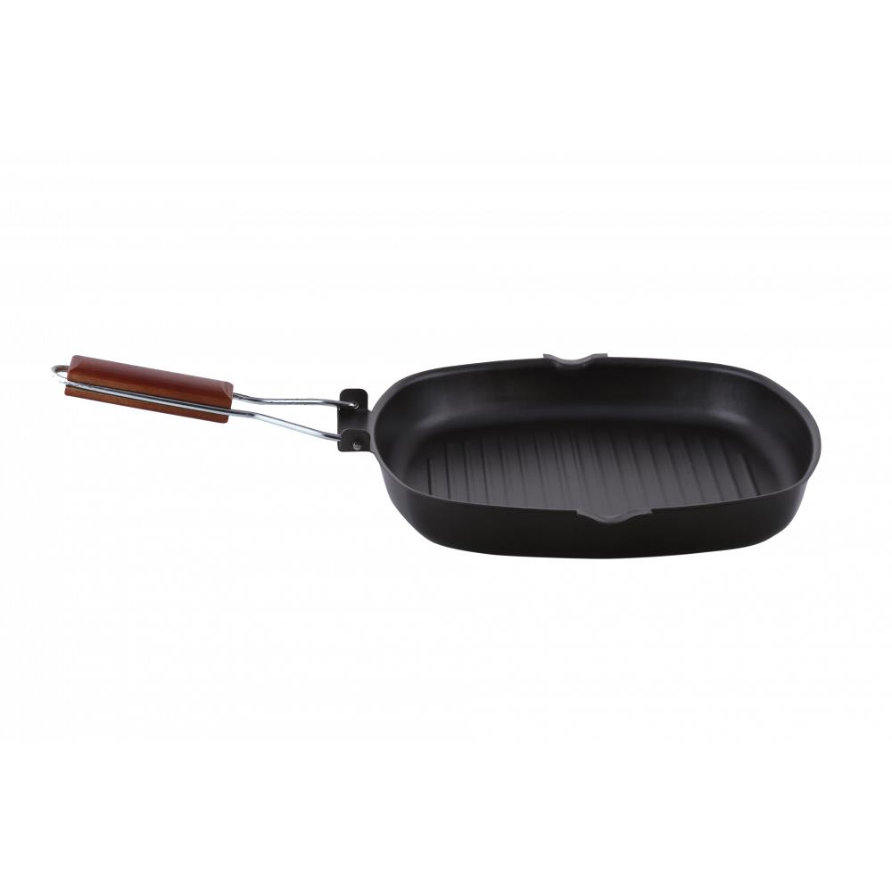 Ertone ERT-MN-528 GRILL serpenyő, öntött alumínium, 28 cm, ergonomikus kialakítás