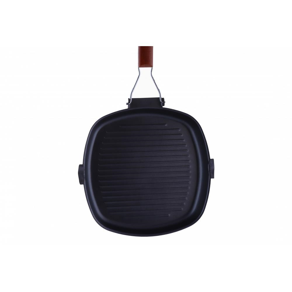 Ertone ERT-MN-528 GRILL serpenyő, öntött alumínium, 28 cm, ergonomikus kialakítás