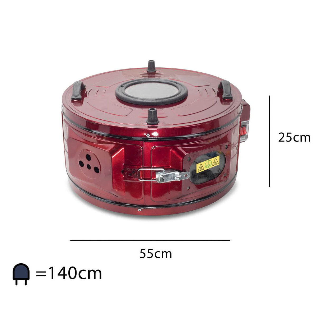 Ertone MN-9010VS kerek elektromos sütő termosztáttal, teljesítmény: 220-230V, 50Hz, 2 db fűtőelem 2 x 650W, 40l kapacitás, működésjelző lámpa