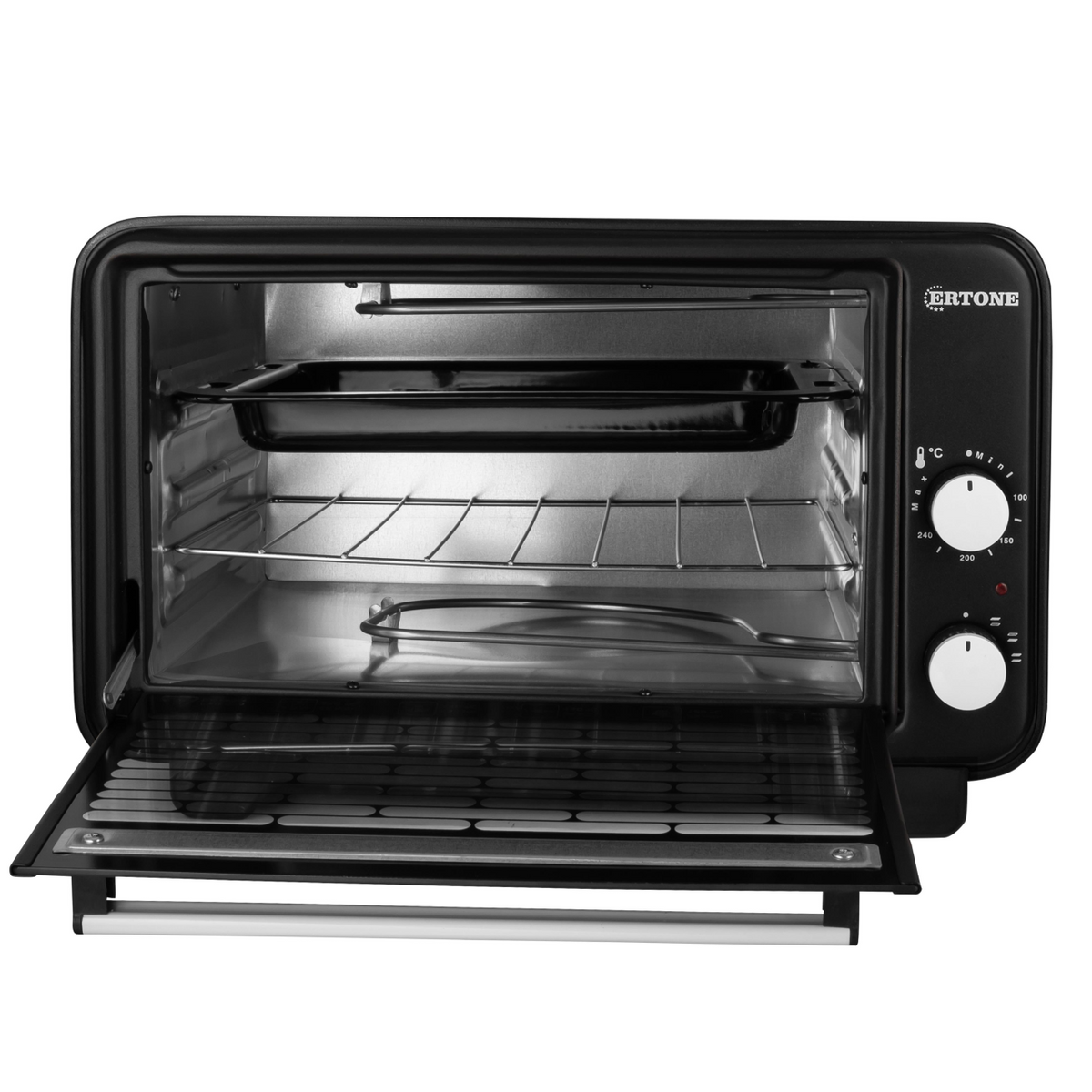 Ertone MN9135NG elektromos sütő, 36L, 1420W, termosztát, 2 tepsi, fekete