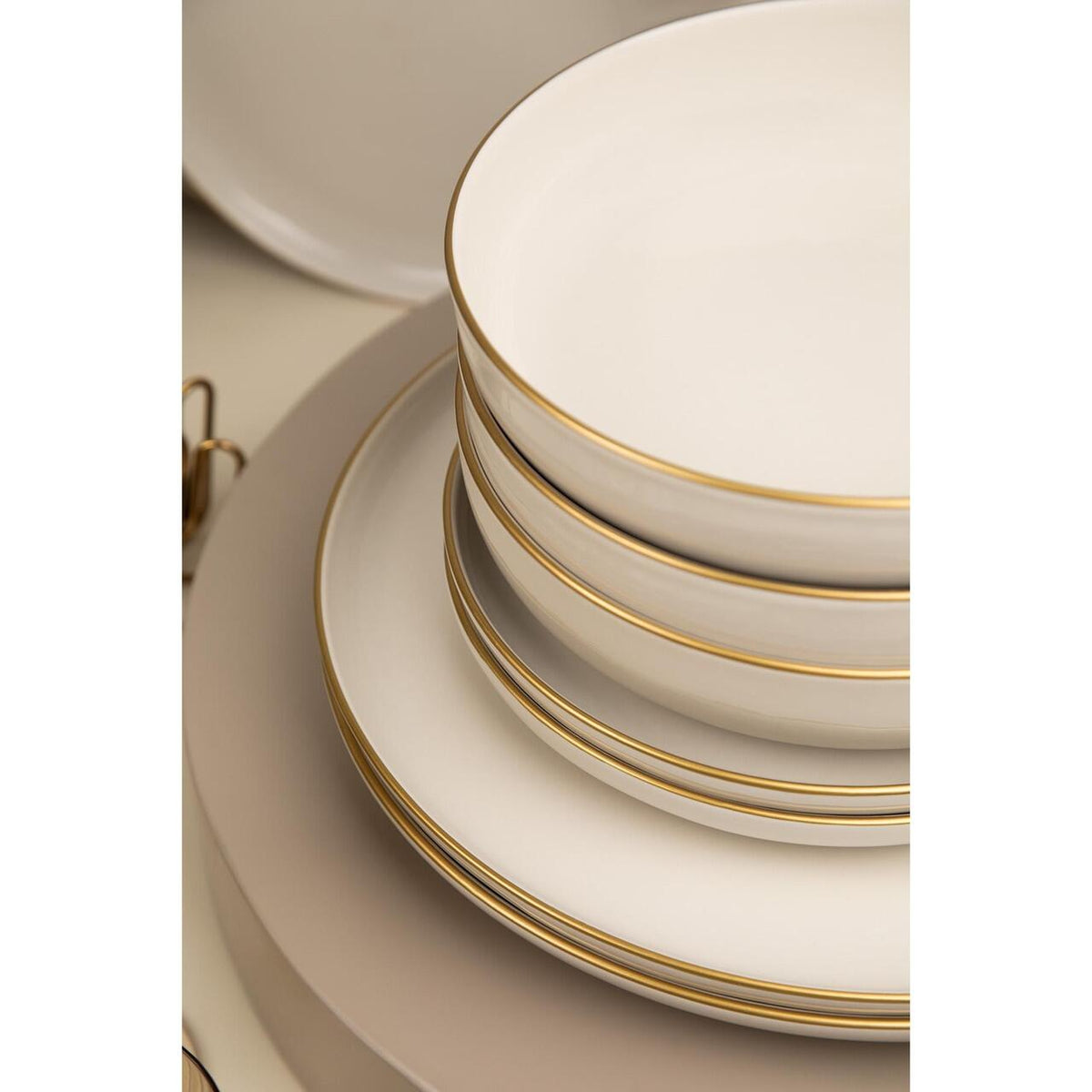 Kütahya Porselen Moderna Matte 16 részes krémszínű porcelán étkészlet 4 személyes