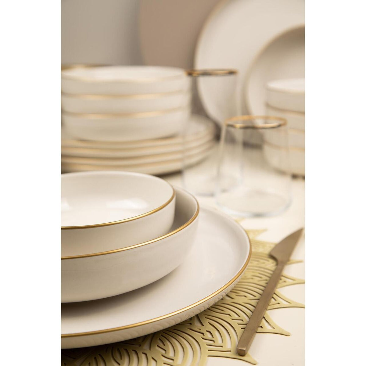 Kütahya Porselen Moderna Matte 16 részes krémszínű porcelán étkészlet 4 személyes