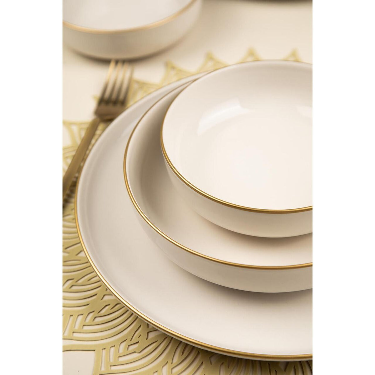 Kütahya Porselen Moderna Matte 16 részes krémszínű porcelán étkészlet 4 személyes