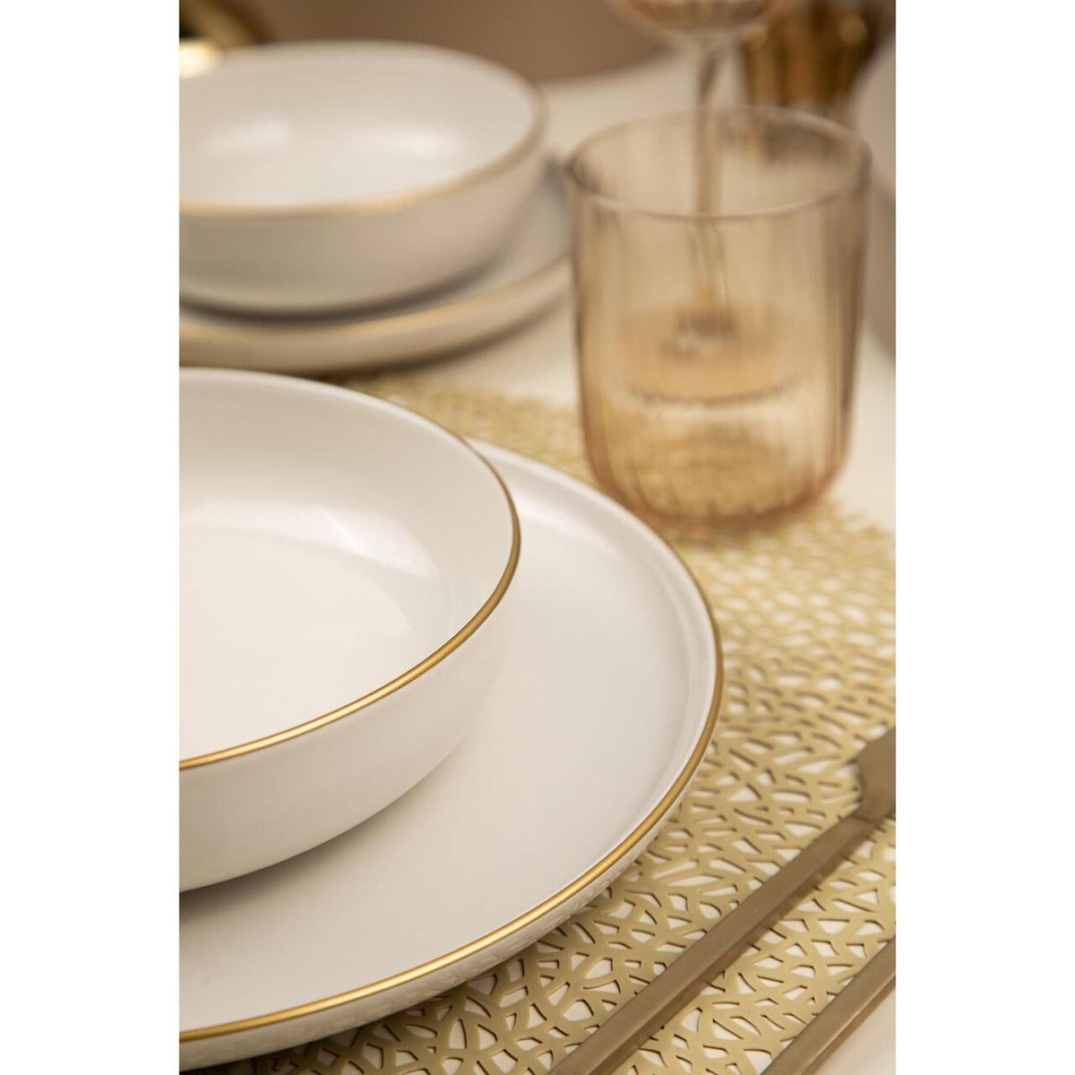 Kütahya Porselen Moderna Matte 16 részes krémszínű porcelán étkészlet 4 személyes