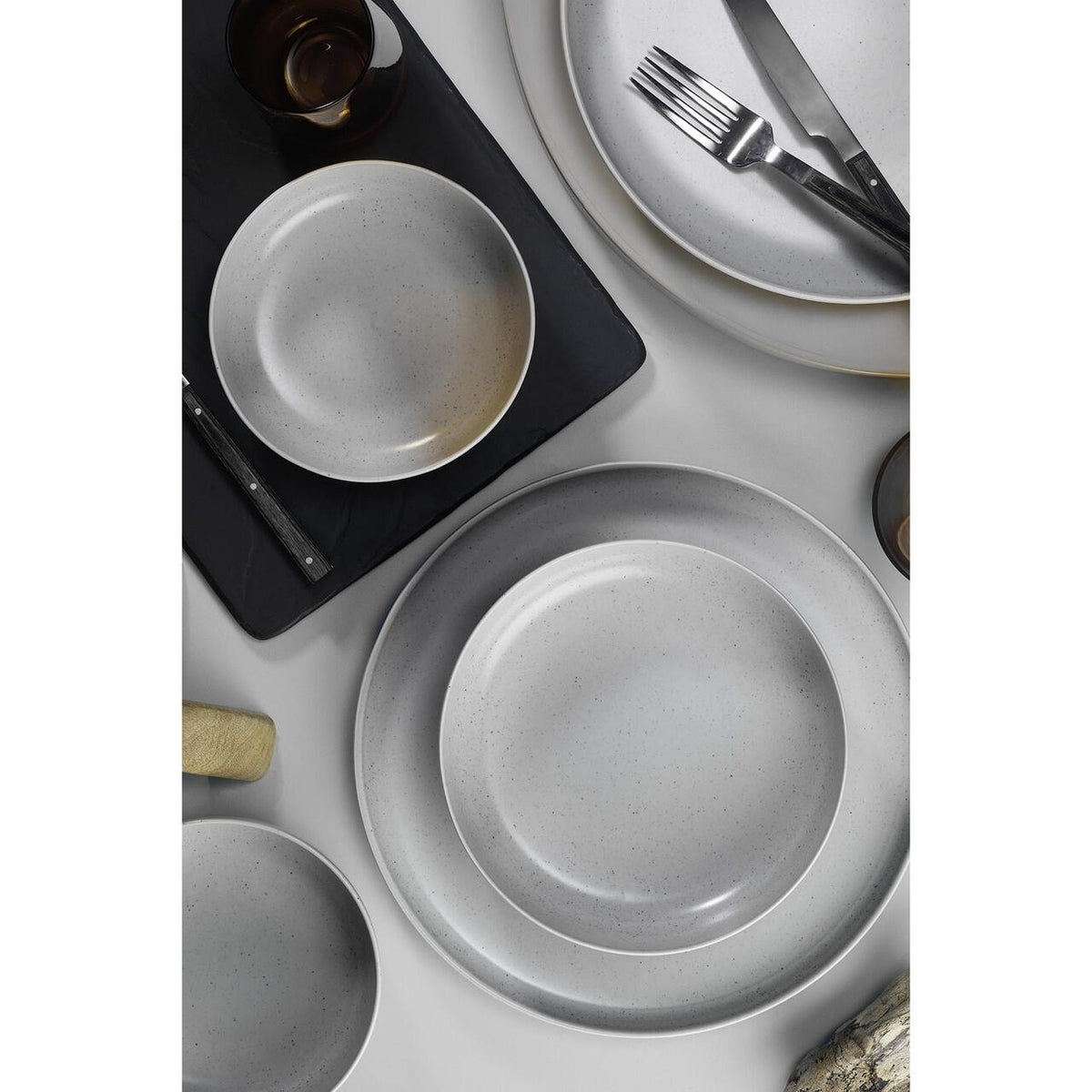 Kutahya Porselen Moderna Matte 18 részes étkészlet, 6 személyes, szürke porcelán