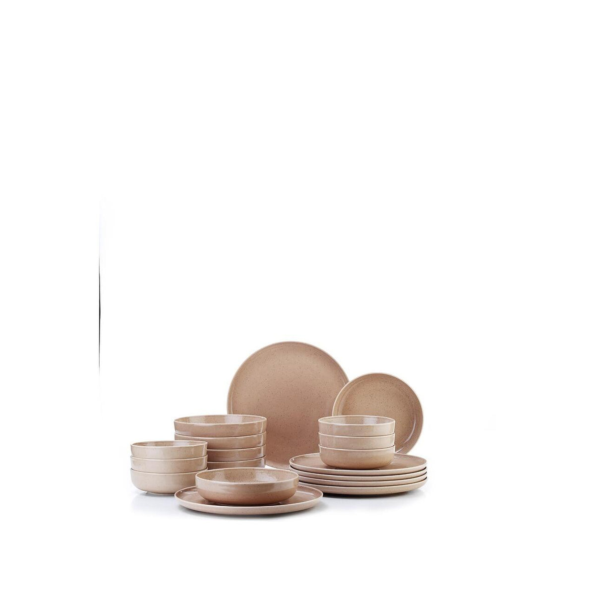 Kutahya Porselen Moderna matt 18 részes étkészlet 6 személyre, rózsaszín porcelán