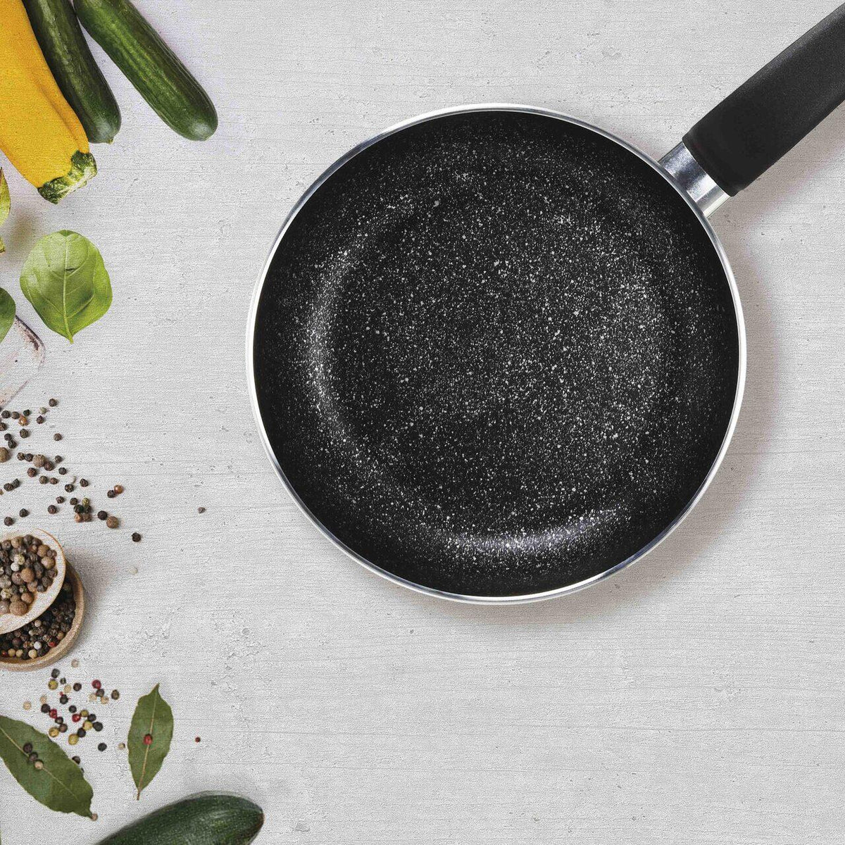 FLONAL Pepita Granit tapadásmentes WOK serpenyő 6 rétegű Mineralit kőhatású bevonattal, 28cm
