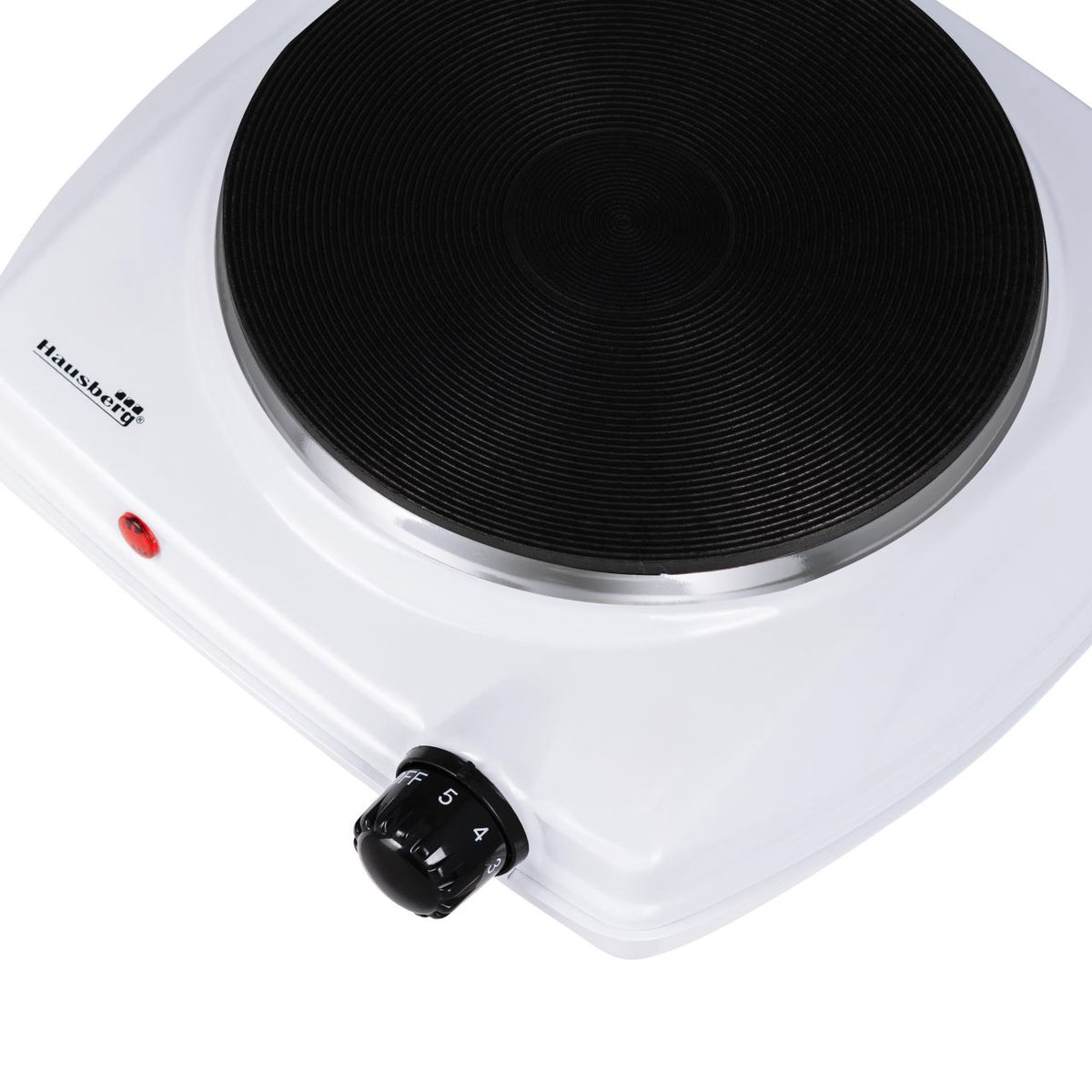 Hausberg HB-519AB elektromos főzőlap, fehér, 1 főzőzóna, 1500W teljesítmény, termosztát