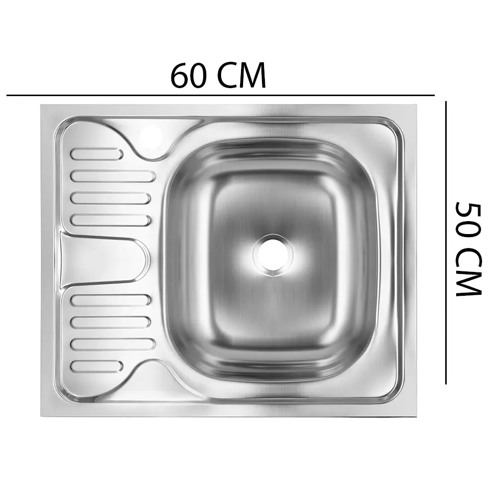 SANTEC S402D konyhai mosogató, 60x50 cm, jobb oldali medence, 0,4 mm, rozsdamentes acél