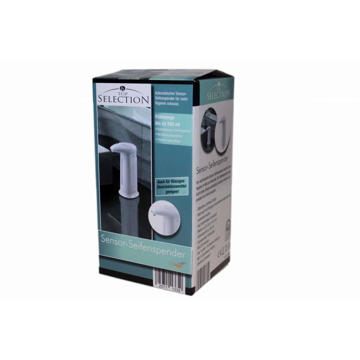 Automata szappanadagoló érzékelővel, 340 ml, tartós műanyag, 4 db AAA elem, 1,5V mellékelve