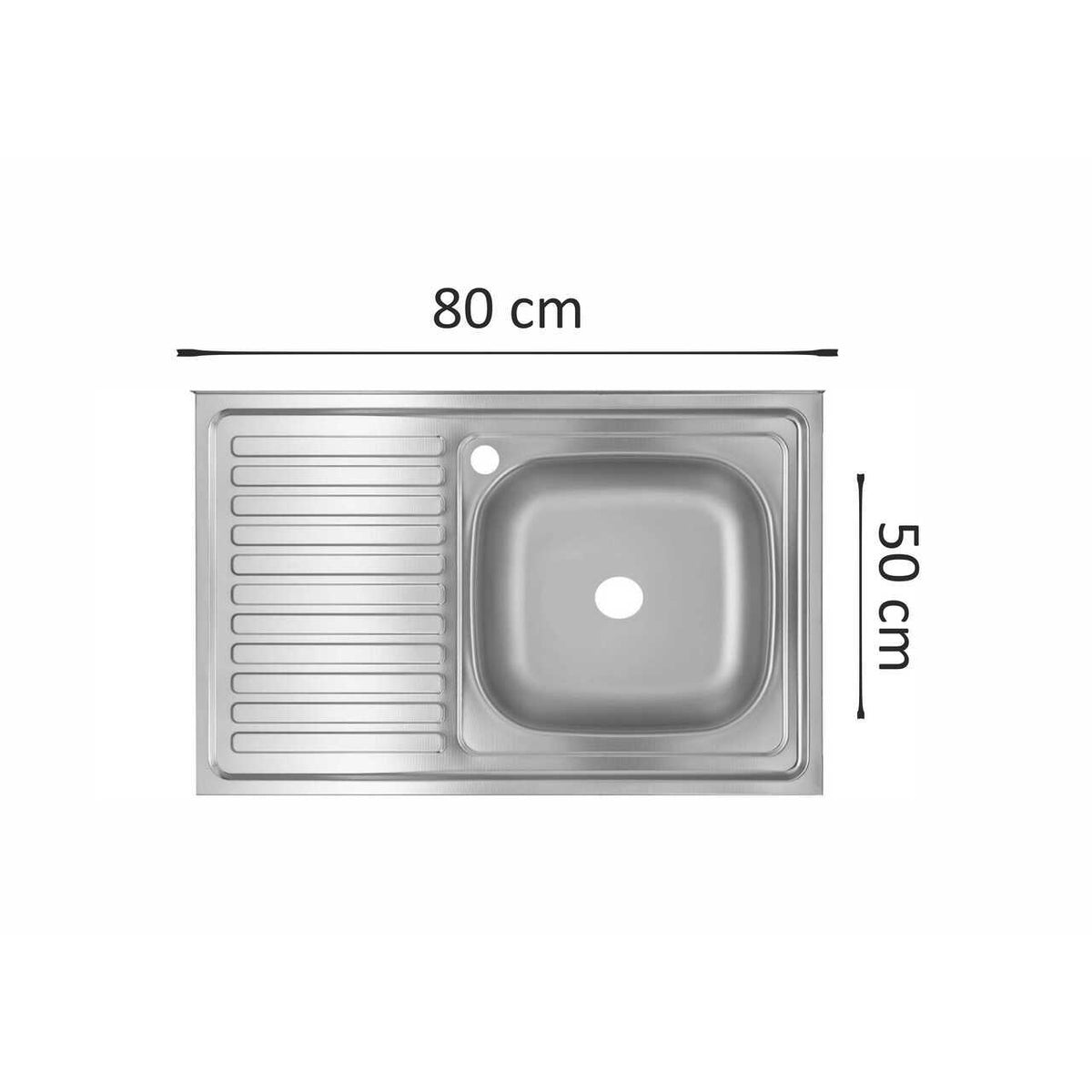 Freddo SN7001D/Q90 konyhai mosogató, szekrénybe építhető, vízkőmentes felület, jobb oldali medence, 80x50cm, inox