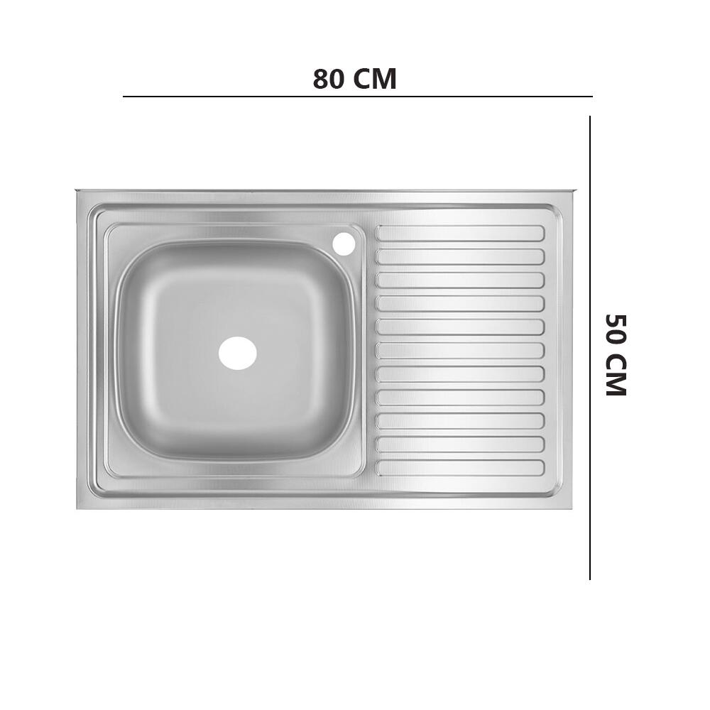 Freddo SN7001S/Q32 konyhai mosogató, mosogatószekrénybe, vízkőmentes bevonat, bal oldali medence, 80x50cm, inox