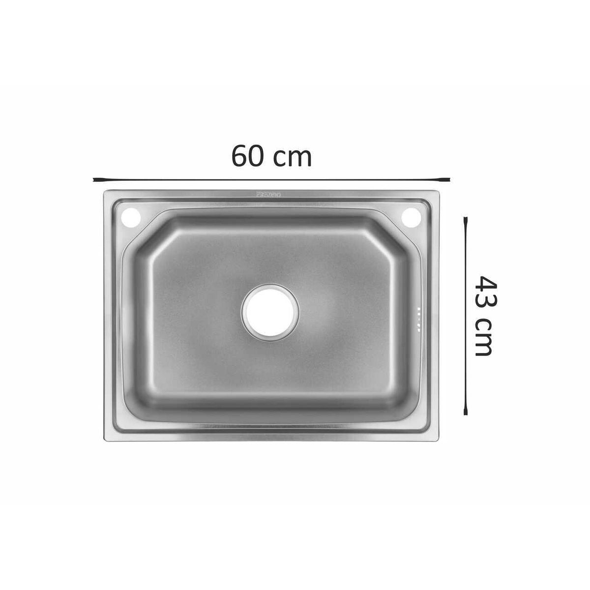Sanitec SN9026 mosogató, 60x43 cm-es munkalaphoz, vízkőmentes, rozsdamentes acél
