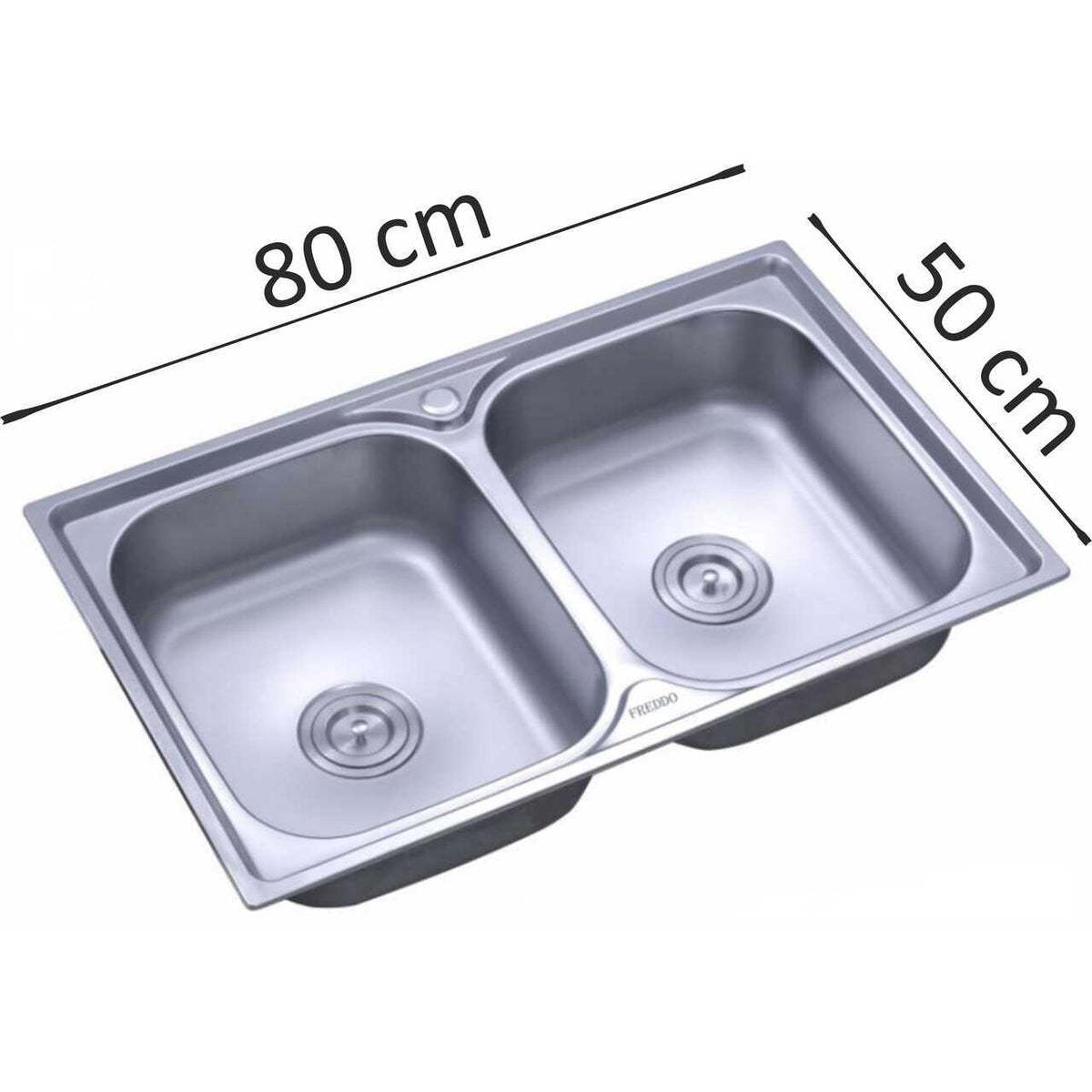 Freddo SN9027 mosogató, munkalapra, 78*43,5 cm, szatén, 2 medence, rozsdamentes acél