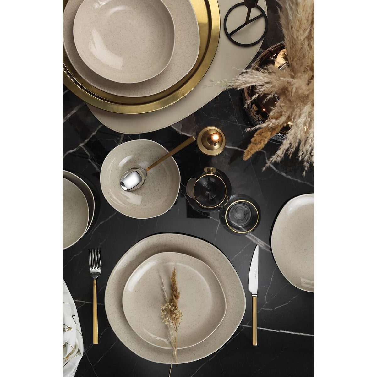 Kutahya Porselen Soho étkészlet, 24 darabos, 6 személyes, porcelán, fahéj színű