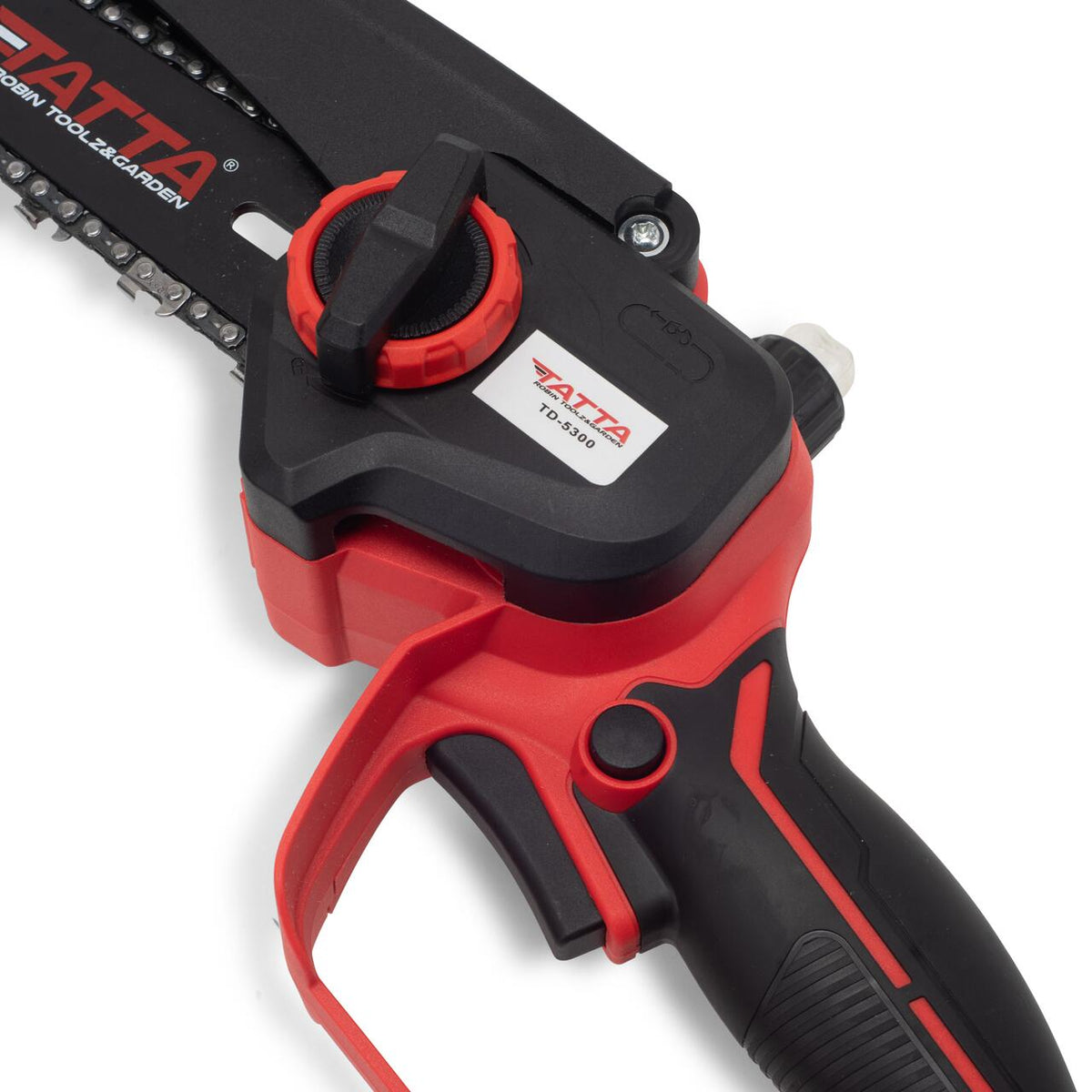 Mini TATTA TD-5300 akkumulátoros láncfűrész, 6", 21V, hordozható, faág- és fatörzsvágó, kompakt