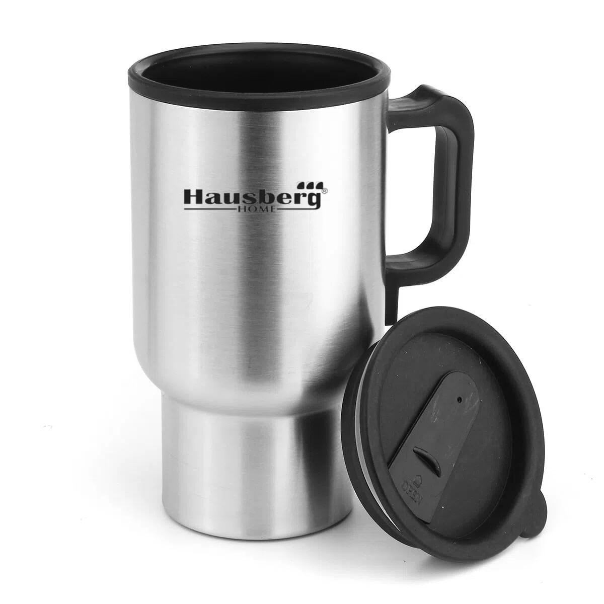 Hausberg HB-H 1460 elektromos termosz autóba, 12V, 450 ml, 70C, rozsdamentes acél