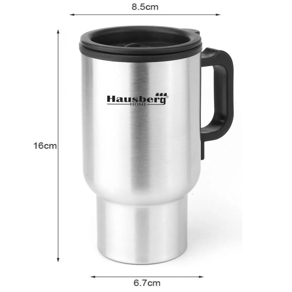 Hausberg HB-H 1460 elektromos termosz autóba, 12V, 450 ml, 70C, rozsdamentes acél