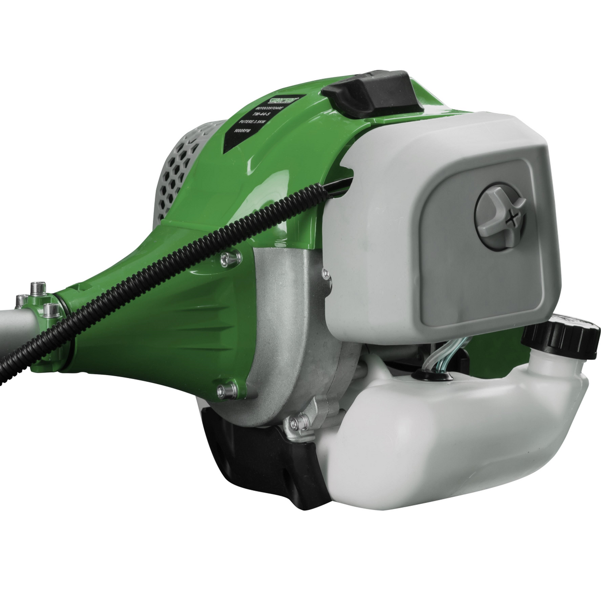 Tatta TM462-9 bozótvágó, 42.2 cm3, 3500 W, motor fordulatszám terhelés alatt 9000 ford./perc, alapjárati fordulatszám 3000 ford./perc, üzemanyagtartály 1200 ml, 1500 mm, 9 tartozékkal