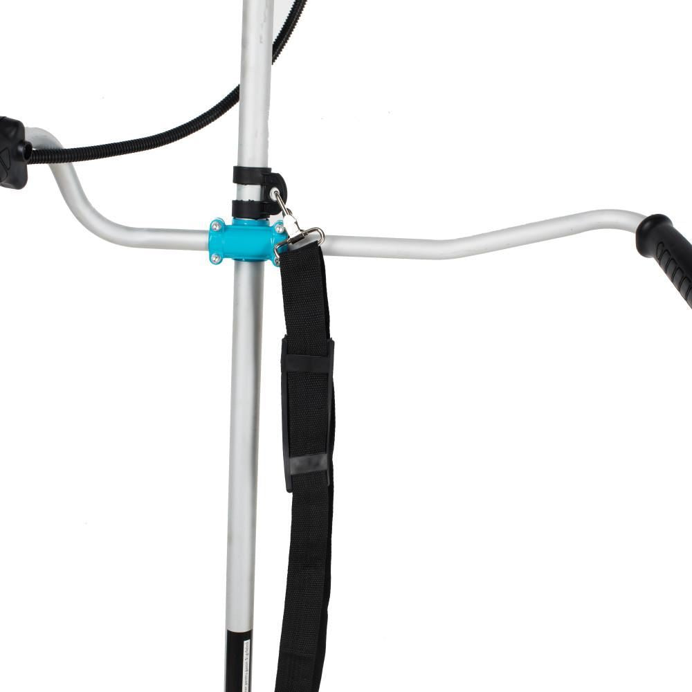 Tatta TM430 bozótvágó, 43 cm³, 3,4 LE, motorfordulatszám terhelés alatt 9000 ford./perc, alapjárati fordulatszám 3000 ford./perc, üzemanyagtartály 1200 ml, 1500 mm